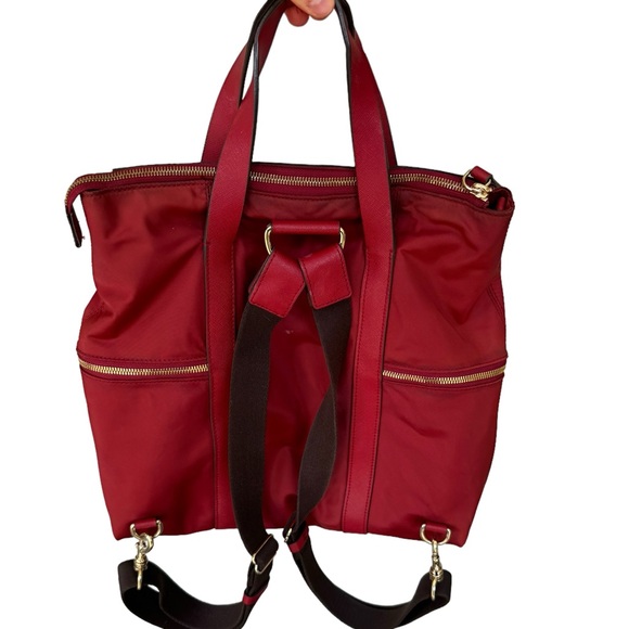 Henri Bendel Jet Setter Convertible Backpack in Red - Picture 4 of 13